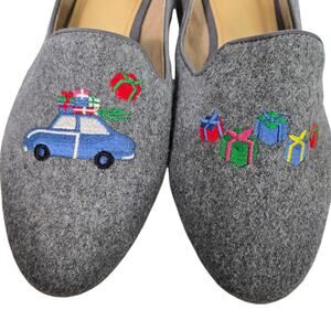 Talbots Ryan Holiday Loafers Grey Christmas Gifts Flats Novelty Festive XMas 10